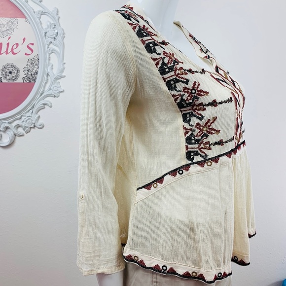 Altar’d State / Boho Cream Mesh Embroider - Picture 4 of 8